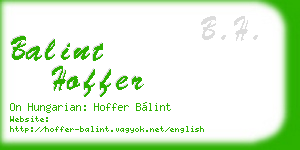 balint hoffer business card