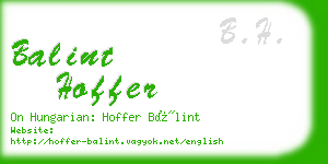 balint hoffer business card